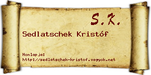 Sedlatschek Kristóf névjegykártya