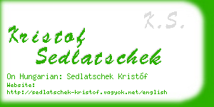 kristof sedlatschek business card