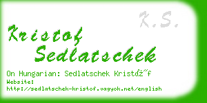 kristof sedlatschek business card